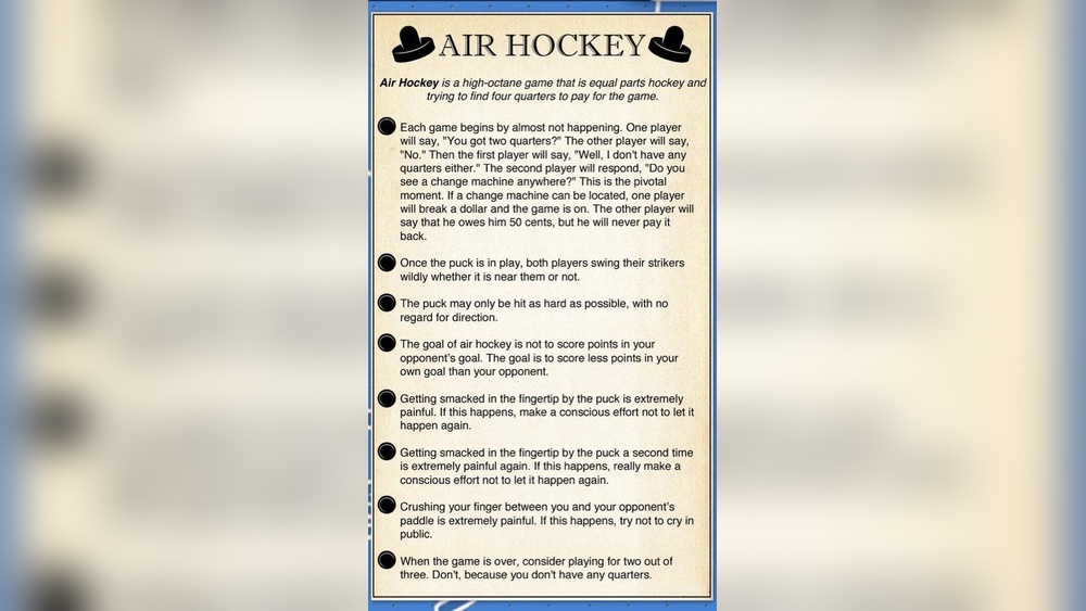 Air Hockey Table Game Rules