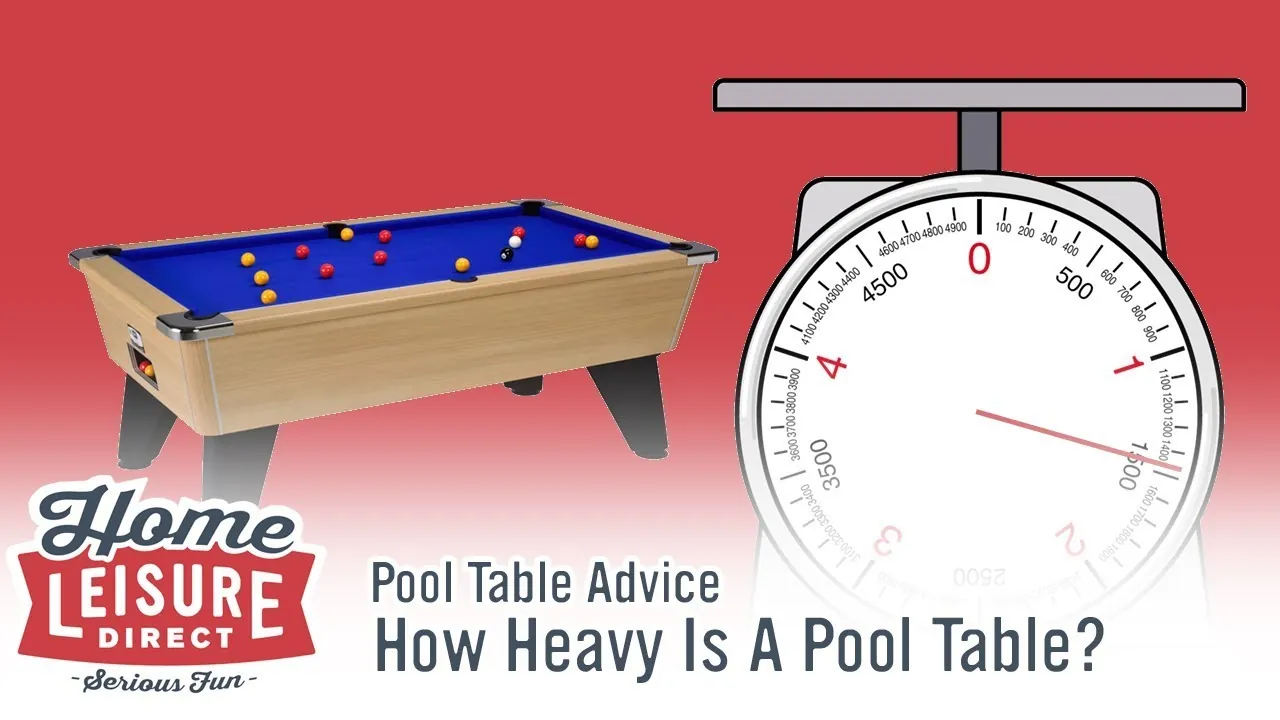 Pool table and separate slate bed showing the heaviest components